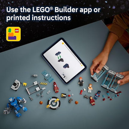 LEGO Marvel Iron Man’s Laboratory: Hall of Armor Building Toy - Marvel Superhero Toy for Kids, Boys and Girls, Ages 8+ - with Minifigures and a Mech - Gift Idea for Birthdays - 76315