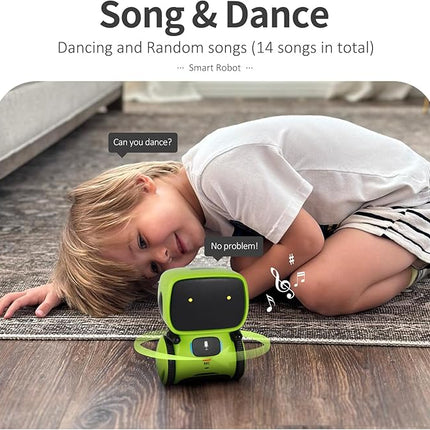 GILOBABY Interactive Talking Robot for Boys, Smart Toy with Touch Sensor & Voice Control, Record & Repeat Mode, Dancing, Singing, Educational Gift for 3 4 5 6 7 Year Old Kids (Green)