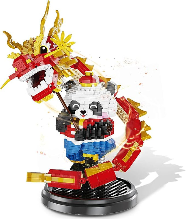 Dargon Dance Panda Building Blocks Set, 1168PCS Micro Mini Building Blocks, Panda Toys for Adults and Kids