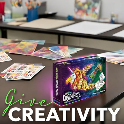 Mythical Creatures Art Prompts Card Game — 150 Drawing Prompt Cards, Millions of Mash-Ups — Imagination Game for Kids, Tweens, Teens & Families — Classroom & Homeschool Creativity Activity