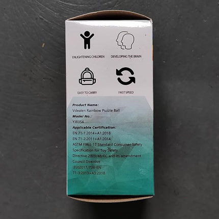 Vdealen Magic Rainbow Puzzle Ball, Fidget Ball Puzzle Brain Teaser Fidget Toy for Boys & Girls- Birthday Party Valentines Easter Christmas Stocking Stuffers for Kids Teen & Adults-2 Pack