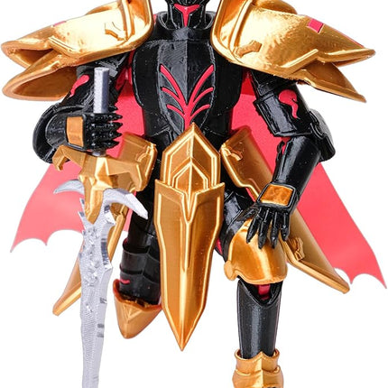 (Assembly Completed) Dummy 13 Titans Action Figure, 9 inches, Strong Magnetic Accessories, 8 in 1, 3D Printed Robot Multi-Jointed Movable, 9 inches Black Knight（Dark Gold）