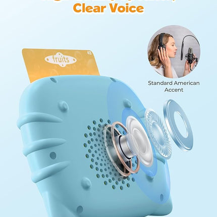 Talking Flash Cards for Toddlers 1 2 3 4 Year Olds, Montessori Language Learning with 224 Words, Pocket Speech Therapy and Autism Playthings, Children's Sensory Educational Device