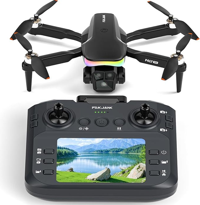 Drone with 1080P Camera Screen Remote Control,RGB LED Light FPV Drone Quadcopter for Adults Beginners,Headless Mode Altitude Hold Optical Flow Positioning,One Key Start/Land Foldable,3 Speed Modes