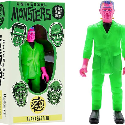 Super7 Universal Monsters Frankenstein (Glow-in-The-Dark Costume Colors) - 3.75 in Scale Reaction Figure
