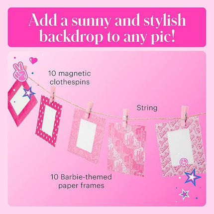 KODAK x Barbie Step Slim Wireless Instant Portable Photo Mobile Printer Gift Bundle (Iconic Style)+ Barbie Camera Case, Photo Album, Sticker & Hanging Frames, 50 Stickers + Zink Paper (20 Sheets)