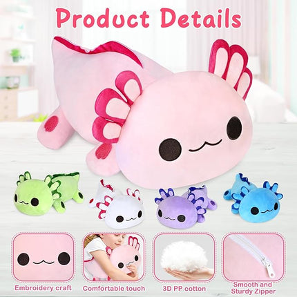 KMUYSL Axolotl Plush Toys for Ages 0 1 2 3 4 5 6 7 8+ Year Old- Axolotl Mommy Stuffed Animal with 4 Baby Axolotls in Her Tummy, Plush Toys Set, Christmas Birthday Gifts for Baby, Toddler, Kids