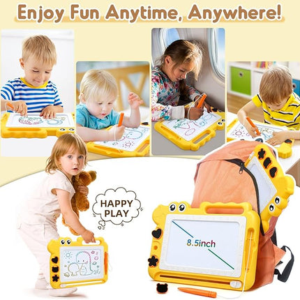AiTuiTui Magnetic Drawing Board Toddler Toys Gift for Girls Boys, Color Sketch Writing Scribble Doodle Pad Travel Games, Educational Learning Kids Toys for Toddlers Birthday (Yellow)