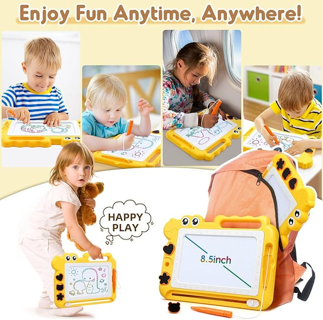 AiTuiTui Magnetic Drawing Board Toddler Toys Gift for Girls Boys, Color Sketch Writing Scribble Doodle Pad Travel Games, Educational Learning Kids Toys for Toddlers Birthday (Yellow)