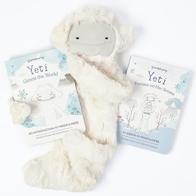 Slumberkins Yeti Snuggler & 2 Board Books Complete Set Bundle | Promotes Mindfulness & Emotional Regulation | Social Emotional Development (Yeti Snuggler Plush + 2 Board Books)