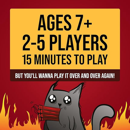Exploding Kittens Original Edition - 2-5 Players - Ages 7+ - 15 Minutes to Play - High Stakes Card Game - Party Game, Family Game Night, Kid and Adult Card Game