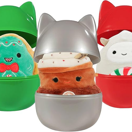 Squishmallows Original 4-Inch Christmas Mystery Capsules (3 Pack) Official Jazwares Mini Plush - Collectible Soft & Squishy Stuffed Animal Toy - Add to Your Squad - Gift for Kids, Girls & Boys