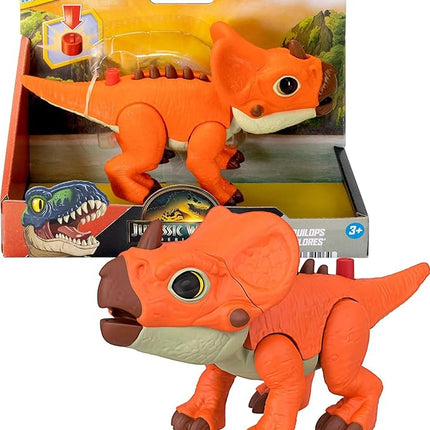 Fisher-Price Imaginext Jurassic World Dinosaur Action Figure with Kid-Activated Motion & Growing Spikes, 7.75-inch Aquilops Dino Toy