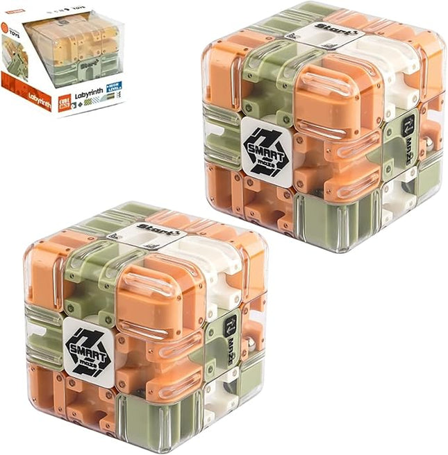 Large Labyrinth 3D Puzzles Maze Cube - Engaging Brain Teaser Toy, 3D Puzzle Maze Games, 3D Puzzle Magic Cube & Ball, Educational Focus Game Gift for Adults Teens (2pcs)