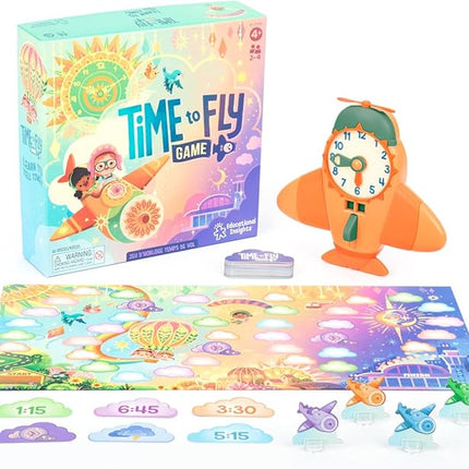 Educational Insights Time to Fly - Telling Time Board Game, Toddler Learning Clock Toy, Preschool Board Games, Number Recognition, Learn to Read Digital and Analog Clocks for Kids Ages 4+