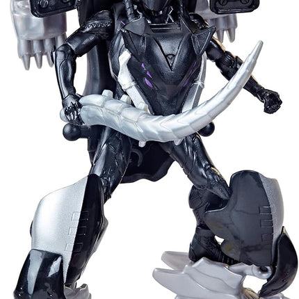 Marvel Mech Strike Mechasaurs, 4-Inch Black Panther with Sabre Claw Action Figures, Super Hero Toys for Kids Ages 4 and Up