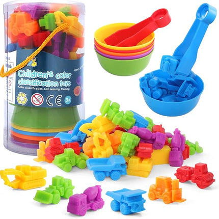 RAEQKS Counting Sorting Toys Matching Stacking Games with Bowls Sensory Preschool Learning Activities Educational Montessori Stacking Toy Gifts Sets for Kids Aged 3 4 5 Years Old Boys Girls