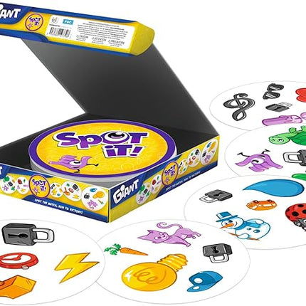Spot It! Giant Card Game - Oversized Matching with 4 Exclusive Mini-Games, Fast-Paced Family Game for Kids & Adults, Ages 6+, 2-12 Players, 15 Minute Playtime, Made by Zygomatic