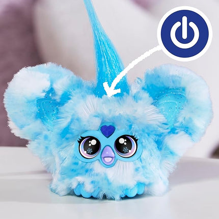 Furby Furblets SNO-Way Holiday Edition Mini Friend, 45+ Sounds, Holiday Music, Speaks Only Furbish, Electronic Plush Toys for Girls & Boys, Interactive Pets, Blue & White, 6+