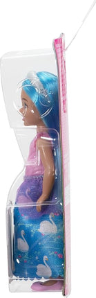 Barbie Royal Chelsea Doll with Blue Hair & White Headband Wearing Removable Skirt & Shoes