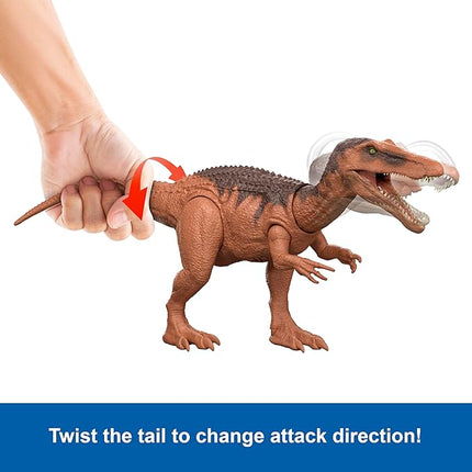 Mattel Jurassic World Rebirth Wild Roar Baryonyx Dinosaur Toy with Tail-Controlled Chomp Multi-Direction Attack & Sound, Posable & Digital Play