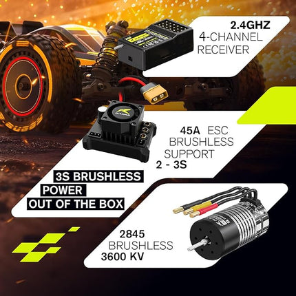 RLAARLO 1/12 Brushless RC Cars for Adults, Max 50 MPH Fast RC Buggy, All Terrain High Speed Remote Control Car Hobby Off-Road RC Truck 4x4 Monster Trucks