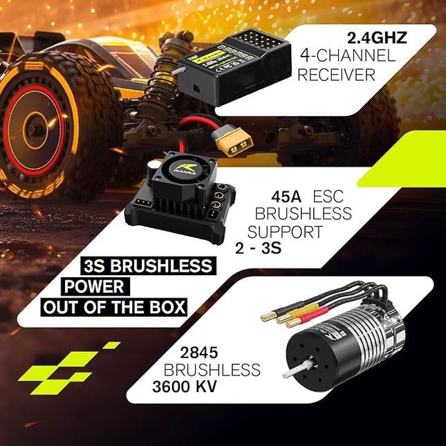 RLAARLO 1/12 Brushless RC Cars for Adults, Max 50 MPH Fast RC Buggy, All Terrain High Speed Remote Control Car Hobby Off-Road RC Truck 4x4 Monster Trucks