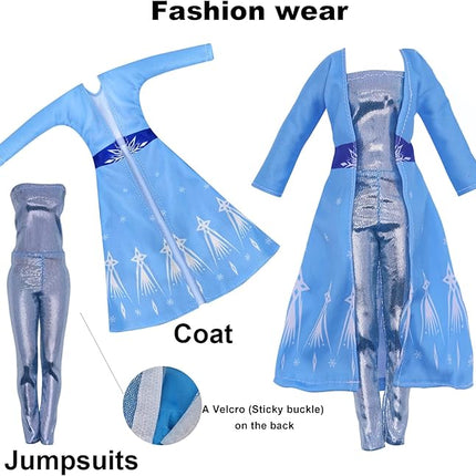 11.5 inch Doll Clothes - Toys for Girls, Snow Dress for Queen and Princess for 11.5 inch Doll Clothes - Doll 6 Set Classic Dresses - Doll Party Gown Girls Gift