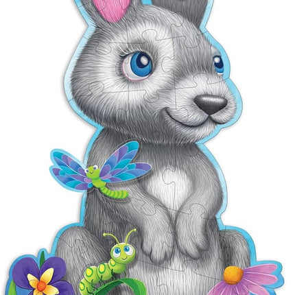 Peaceable Kingdom Shimmery Bunny Shaped 41 Piece Floor Puzzle, 3 feet x 2 feet - Great Easter Basket Stuffers and Easter Gifts for 3 Year Olds, 4 Year Olds & Up