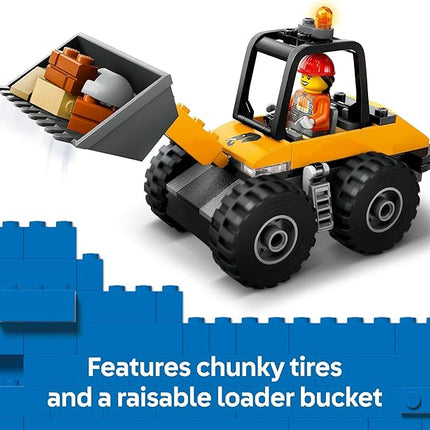 LEGO City Yellow Construction Wheel Loader Building Sensory Toy - Construction Vehicle Toy for Toddlers, Boys and Girls, Ages 4+ - Educational, Learning Gift Idea for Preschoolers - 60450
