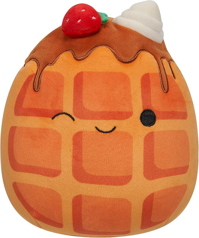 Squishmallows SQCR05376 7.5-Inch-Weaver The Waffle with Strawberries and Whipped Cream, Multicolour