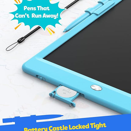 TEKFUN LCD Writing Tablet Doodle Board, 10inch Colorful Drawing Tablet Writing Pad, Kids Travel Essentials, Toddler Toys for 3 4 5 6 7 8 Year Old Girls Boys (Blue)