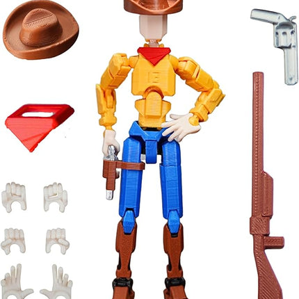 Cowboy t13 Action Figure｜Assembly Completed｜ 3D Printed Dummy 13 for Collectors｜Lucky 13 Gift for Childrens