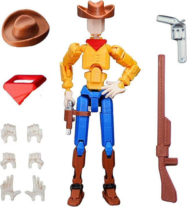 Cowboy t13 Action Figure｜Assembly Completed｜ 3D Printed Dummy 13 for Collectors｜Lucky 13 Gift for Childrens