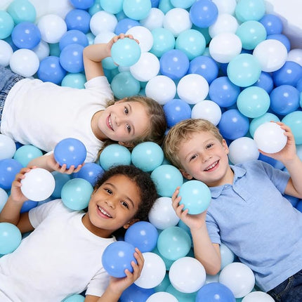 Ball Pit Balls Pack of 100 200 500 - Star and Round Set BPA Free Phthalate Free Non-Toxic Crush Proof Play Balls Soft Plastic Balls for Toddlers Baby Kids Birthday Pool Tent Party