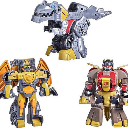 Transformers Dinobot Adventures Dinobot Squad Grimlock, Dinobot Snarl, and Predaking 3-Pack Converting Figures, 4.5-Inch Toys, Ages 3 and Up (Amazon Exclusive)