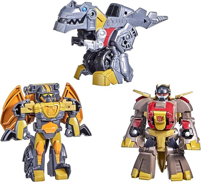 Transformers Dinobot Adventures Dinobot Squad Grimlock, Dinobot Snarl, and Predaking 3-Pack Converting Figures, 4.5-Inch Toys, Ages 3 and Up (Amazon Exclusive)