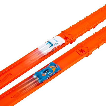 Hot Wheels Toy Car Track Set, Track Creator Deluxe Pack & 2 1:64 Scale Die-Cast Vehicles, 25 Feet of Different Length Speed Snap Track & Connectors (Amazon Exclusive)
