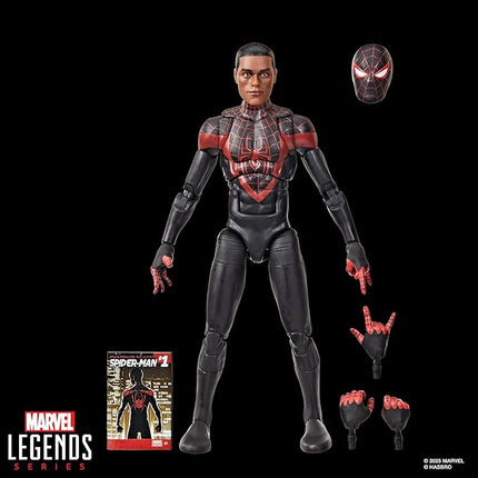 Marvel Legends Series Ultimate Miles Morales, Spider-Man Comics-Inspired Collectible 6-Inch Scale Action Figure with Character-Sized Comic Accessory