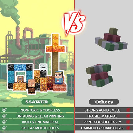 Magnetic Blocks Toys for Kids, 100 PCS Building Blocks Cubes, Stacking Magnetic Tiles Toys for Kids Toddlers Boys Girls Ages 3 4 5 6 7 8-12 Birthday Gifts Party Supplies (Underworld)