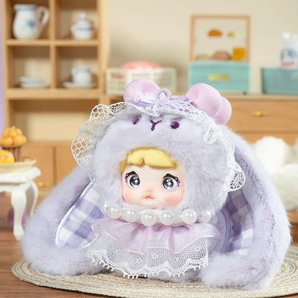 Nommi Blind Box, Cute Vinyl Plush Blind Box Figures,Nommi Baby Sweetheart Series Plush Doll, Kawaii Collectible Toys Figure Mystery Box for Gifts, Single Box (1 of 9 Possible Styles)