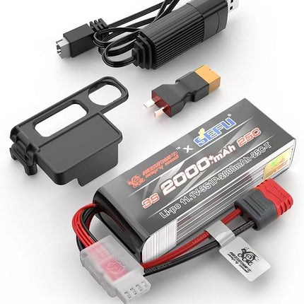 HYPER GO Angry Snail 3S2000 RC Car Upgrade Accessories 3S 11.1V 2000 mAh 25C LiPo Battery, Spare Parts RC Battery All 1/14, 1/16 Scale