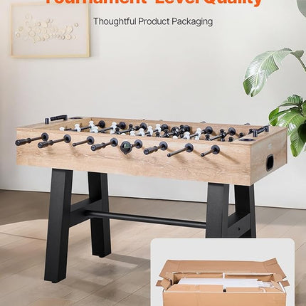 VEVOR Foosball Table, 55-inch Standard Size Table, Indoor Full-Size Foosball Tables with 4 Balls and 26 Players, Includes Durable Soccer Set, Score Keeper & Cup Holders, for Home, Family, Game Room