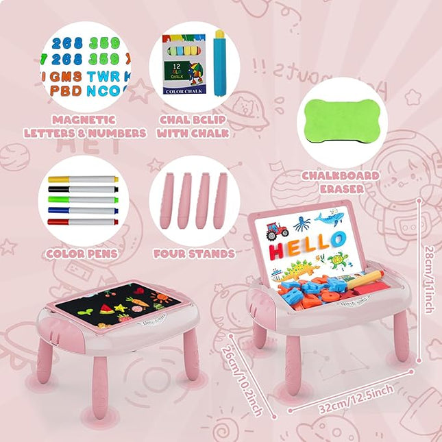 Toys for 1-2 Year Old Girls, Toddler Girl Toy with Magnetic Letters and Numbers, Learning and Educational Toys for 1 2 Year Old, Girls Birthday (Pink Red)