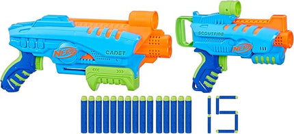 NERF Elite Junior Ultimate Starter Set, 2 Easy Play Blasters, 15 Darts for Kids Outdoor Games, Ages 6 & Up