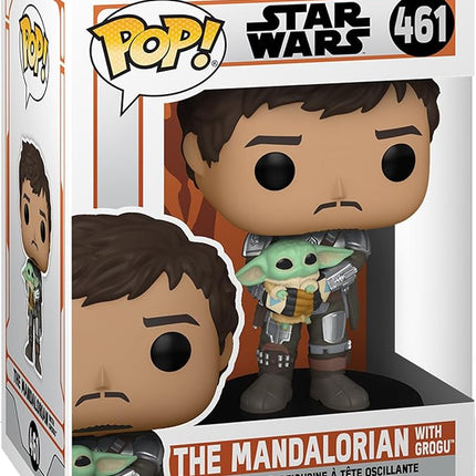 POP Funko Star Wars: The Mandalorian - Mandalorian (Din Djarrin) Holding The Child (Grogu), Multicolor (54525)