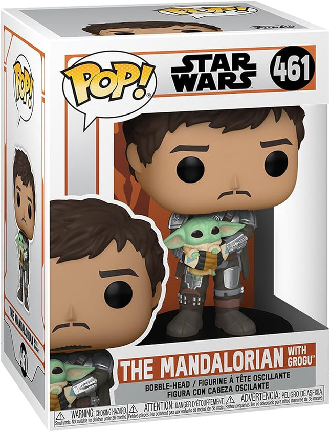 POP Funko Star Wars: The Mandalorian - Mandalorian (Din Djarrin) Holding The Child (Grogu), Multicolor (54525)