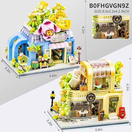 Flower House Shop Building Set – Flower Garden Building Toys, Colorful Building Block Flowers Kit, STEM Construction Bricks for Kids Ages 6+, Gift Idea for Craft Lovers