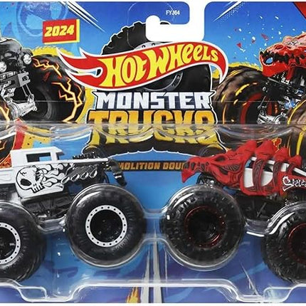 Hot Wheels Monster Trucks Demolition Doubles Bone Shaker vs Skelesaurus