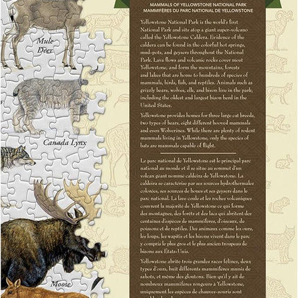MasterPieces 1000 Piece Jigsaw Puzzle for Adults, Family, Or Youth - Mammals of Yellowstone National Park - 19.25" x26.75